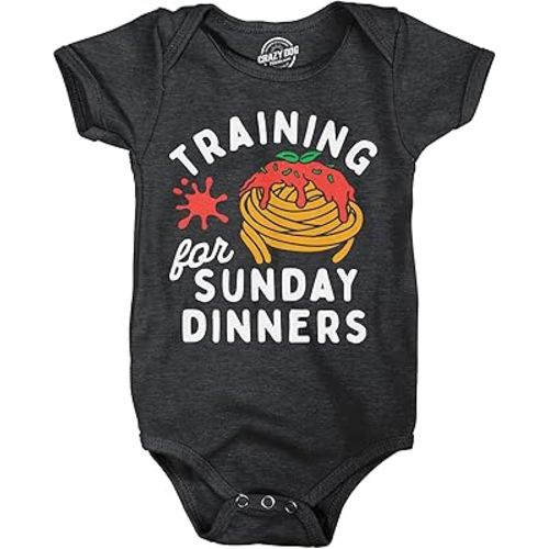Crazy Dog T-Shirts Training For Sunday Dinners Baby Bodysuit Funny Sarcastic Pasta Graphic Novelty Jumper For Infants