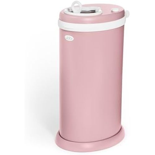 Ubbi Stainless Steel Diaper Pail, No Special Bag, Odor-Locking, Fig Blossom