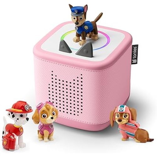 Toniebox 2 Audio Player PAW Patrol Bundle for Kids 3+ with Chase, Marshall, Skye, and Liberty - Cloud Pink