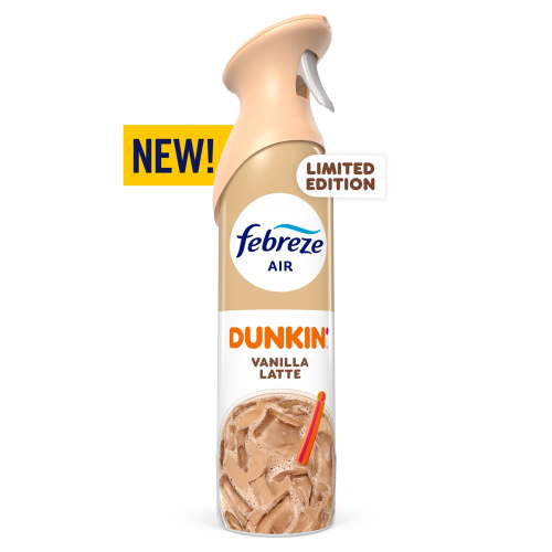 Febreze Odor-Fighting Air Freshener Spray, Dunkin' Vanilla Latte Scent, 8.1 Fl oz, 1 Count