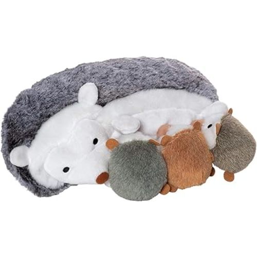 Manhattan Toy Nursing Nissa Nurturing Hedgehog Stuffed Animal with Plush Baby Hoglets