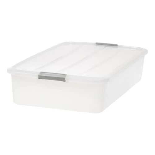 IRIS 50qt Underbed Plastic Storage Container with Lid Clear