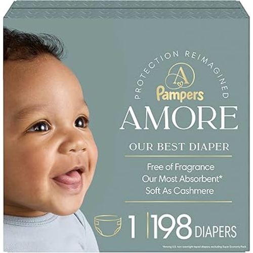 Pampers Amore, Size 1 (8-14 lbs), 198 Count, Our Best Diaper