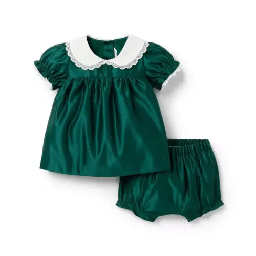 Baby Evergreen Forest The Satin Collared Matching Baby Set by Janie and Jack