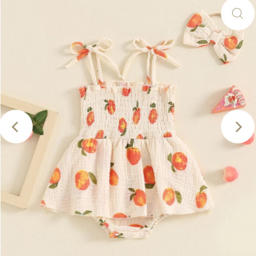 Peachy Keen Onesie Dress & Bow – The Ollie Bee