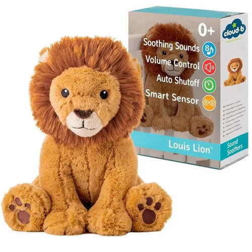 Cloud B - Soothing Sound Machine, Cuddly Stuffed Animal, 4 Soothing Sounds, Louis The Lion