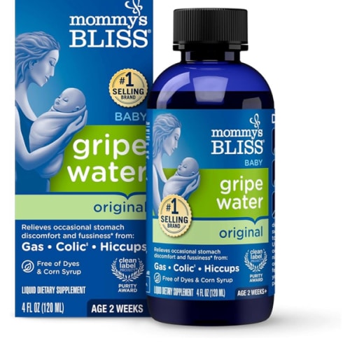 Mommy's Bliss Gripe Water Original, Infant Gas & Colic Relief, Gentle & Safe, 2 Weeks+, 4 Fl Oz (Pack of 1)