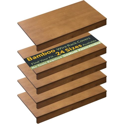 Wire Shelf Covers, Bamboo Wire Rack Covers for Pantry, Closet (4pcs, 42" W x 16" D)