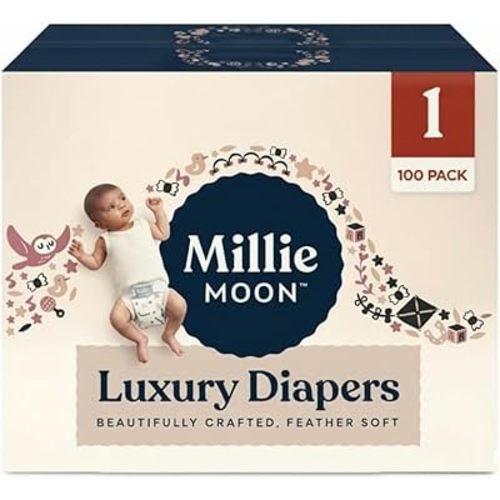 Millie Moon Luxury Diapers, Size 1, 100 Count