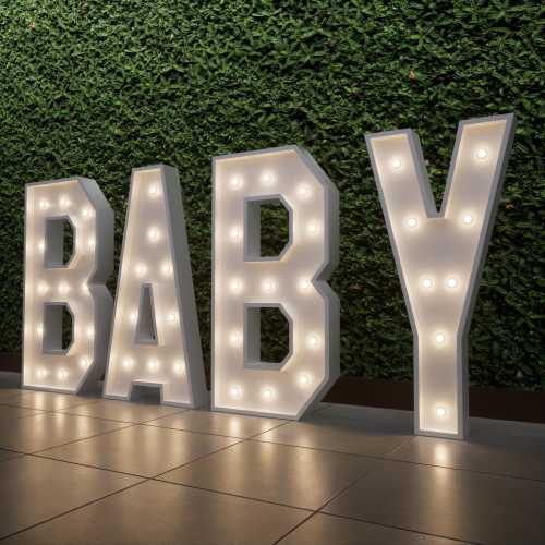 Letras de marquesina para beb茅 - Letrero LED para habitaci贸n de beb茅 de 1,2 m/0,9 m - Revelaci贸n de g茅nero, decoraci贸n para baby shower - Arte de