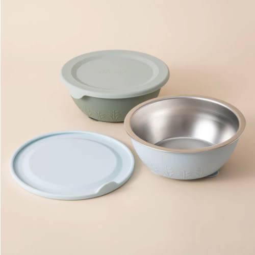 Stainless Steel Silicone Suction Bowl - 13 oz
