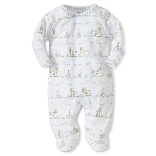 kissy kissy Baby Boys&Girls Noah's Print Footie Pajamas, Newborn - 9 Months | Snap Front Closure, 100% Premium Pima Cotton, Footie, Mitten-Cuffs