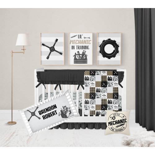 Mechanic Crib Bedding Set, Baby Boy Crib Bedding Set, Mechanic Nursery, Mechanic Baby Blanket, Neutral Boy Nursery Bedding, Mechanic Bedding