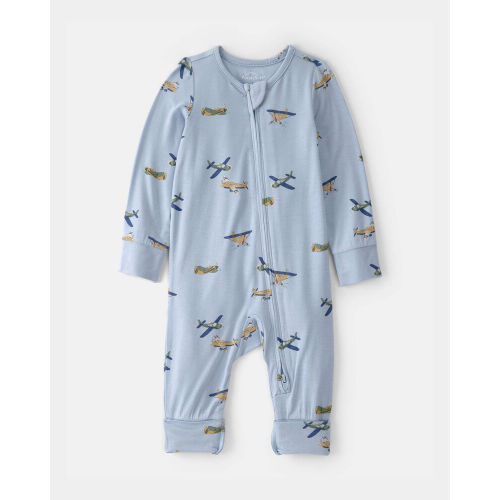 Baby Boy Plane 2-Way Zip PurelySoft Sleeper - Blue | Carter’s Oshkosh Canada
