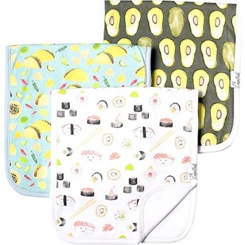 Copper Pearl Baby Burp Cloth Large 21''x10'' Size Premium Absorbent Triple Layer 3-Pack Gift Set “Baja