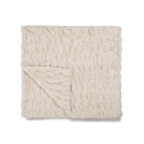 Antique Ivory Throw Blanket in Faux Fur | Lola Blankets