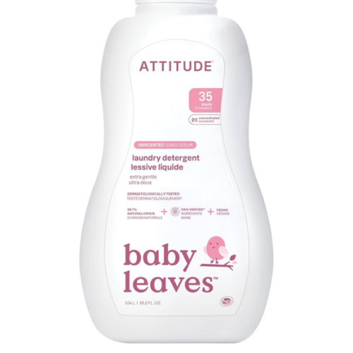 ATTITUDE Baby Laundry Detergent, EWG Verified, Plant and Mineral-Based Formula, HE Compatible, Vegan Household Products, Unscented, 35 Loads, 35.5 Fl Oz