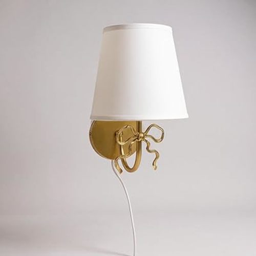 Bow Wall Lamp – Elegant Coquette-Style Sconce Light for Bedroom, Hallway & Vanity Decor, Soft Warm Ambient Lighting, Cute Feminine Bow Design for Aesthetic Rooms (Gold)