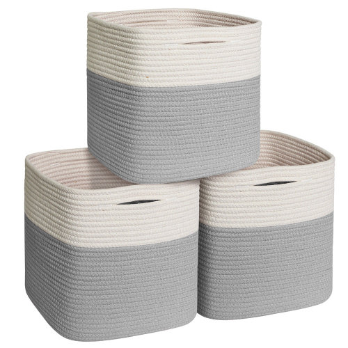 Dovecove 3-Pack Foldable Fabric Cube Storage Bins with Reinforced Handles, Collapsible Closet Organizer Bins for Shelves, Clothes and Toys (Set of 3) & Reviews | Wayfair