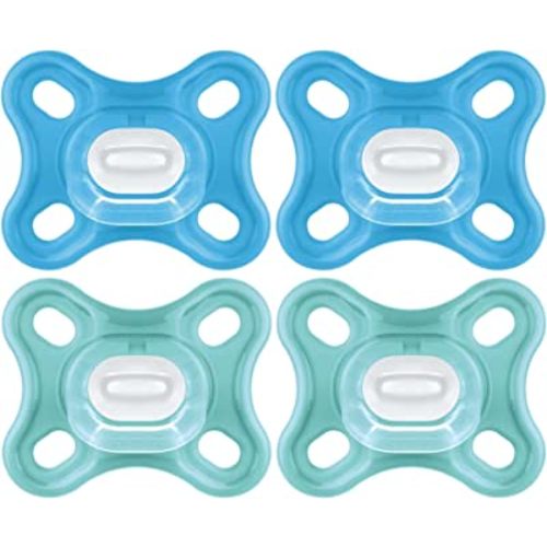 MAM Comfort Baby Pacifier, 100% Lightweight Silicone, 0-3 Months, Baby Boy (Pack of 4)