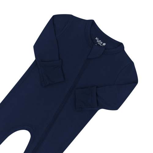 6-12 mo Zippered Footie in Navy | Baby Footie Pajamas | Kyte Baby