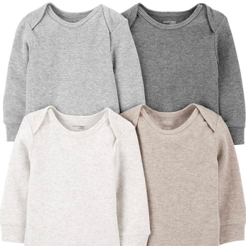 Simple Joys by Carter's Baby 4-pack Soft Thermal Long Sleeve Bodysuits