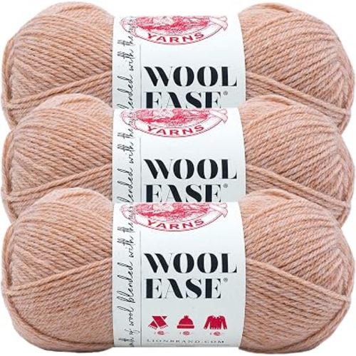 Lion Brand Yarn Wool-Ease Yarn, Worsted-Weight Yarn for Knitting and Crocheting, 3 Pack, Canyon Sunset