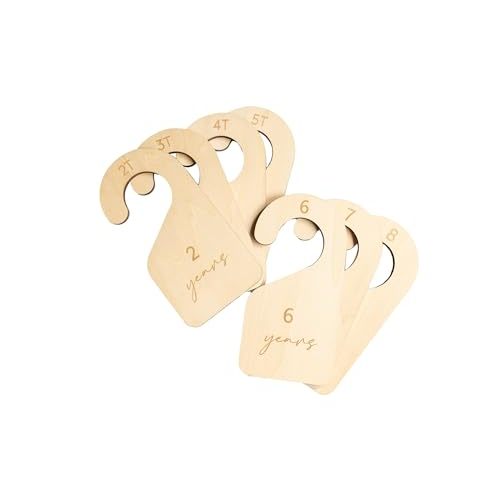 Heart and Home Designs Modern Double-Sided Toddler Closet Dividers, Child Closet Organizers  Set of 7 Durable Kids Closet Size Hangers
