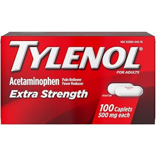Tylenol Extra Strength Caplets, 500 mg Acetaminophen, 100 Ct