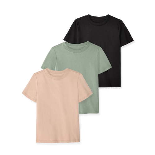 Garanimals Newborn Baby Boy Cotton Short-Sleeve Solid T-Shirts, 3-Pack, 0M–12M