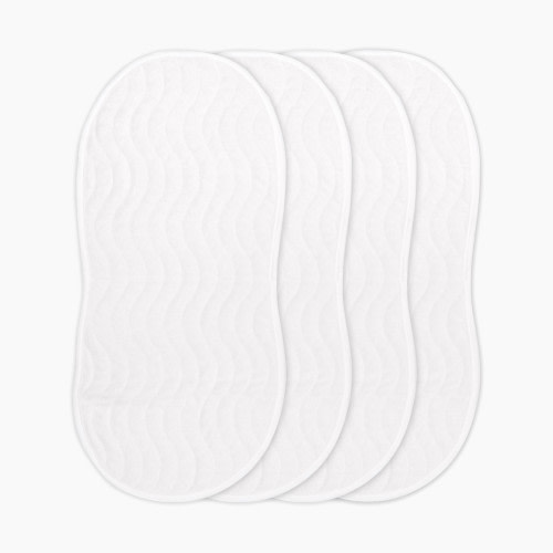 Ubbi Quilted Reusable Changing Pad Liners (4-Pack) - White, 0.3 X 12 X 28