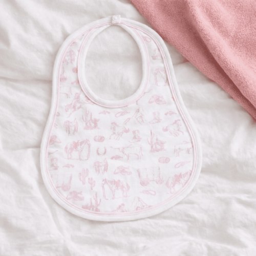 Wild West Toile Bib - Pink