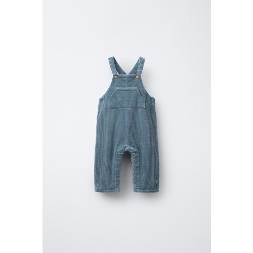 THICK CORDUROY OVERALLS - Blue | ZARA United States