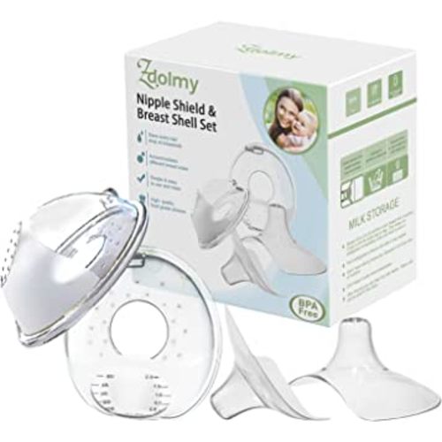 Nipple Shield & Breast Shell for Breast Feeding, Milk Savers Collector Nipple Protector for Breastfeeding Breast Milk Catcher for Breastfeeding Milk Collection Cups (Pack of 4)