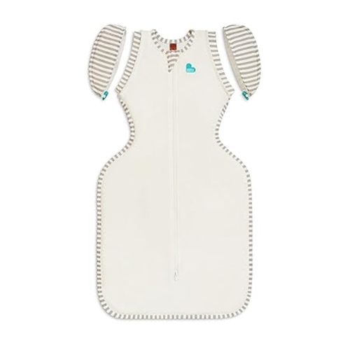 Love to Dream Transition Bag Organic 1.0 TOG, Cream, Large, 19-24 lbs., Patented Zip-Off Wings, Gently Help Baby Safely Transition from Being swaddled to arms Free Before Rolling Over