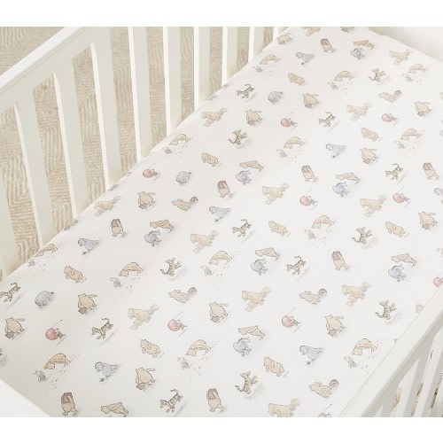 Winnie the Pooh Allover Icon Organic Cotton Crib Fitted Sheet