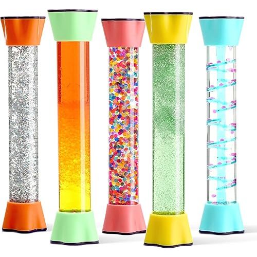 Special Supplies Liquid Motion Bubbler Toy Cool Tubes Colorful Hourglass Timer with Droplet Movement, Bedroom, Sensory Play for Home or School (Style 4)