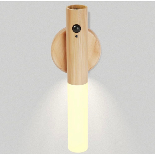 LANDGOO Ash Wood Nursery Night Light - Safe Motion Sensor, 2700K Warm Glow, Rechargeable & Portable for Baby Feeding, Model 240814010003