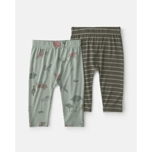 Baby Boy 2-Pack Desert PurelySoft™ Pull-On Pants - Green | Carter's