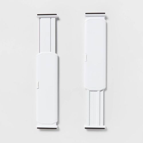Set of 2 Plastic Drawer Dividers White - Brightroom™: Organizer for Clothes, Dresser Separator, ABS Material