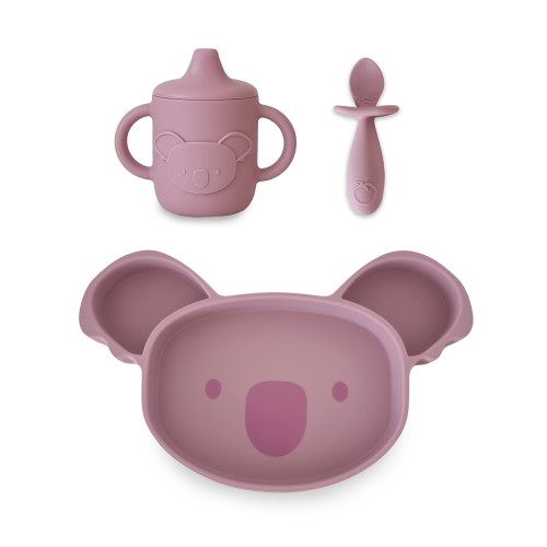 Plum Feeding Set 3 Pieces Dusty Berry