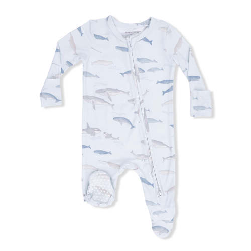 2-Way Zip Footie, Little Whales