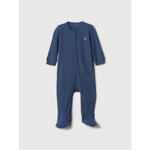 Baby Ribbed Two-Way Zip One-Piece