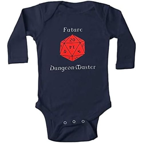 Future Dungeon Master Desing2 Funny Long Sleeve Baby Bodysuit Baby Clothing