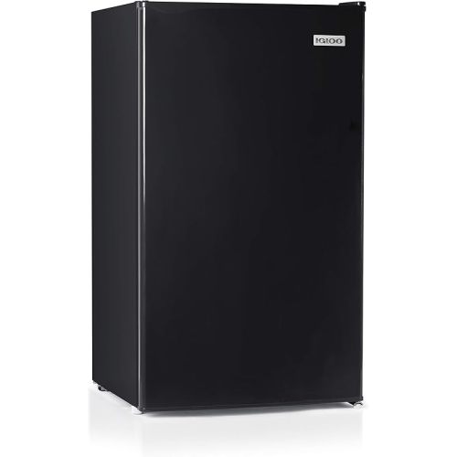 Igloo 3.2 Cu.Ft. Single Door Compact Refrigerator with Freezer - Slide Out Glass Shelf, Perfect for Homes, Offices, Dorms - Black