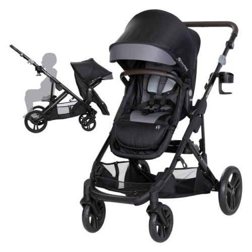 Baby Trend Morph Single to Double Modular Stroller - Dash Black: Canopy, 5-Point Harness, Adjustable Handle, EVA Tires