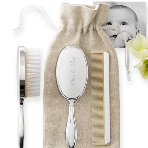 Silver Baby Brush & Comb Set