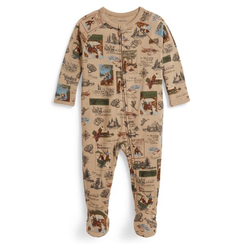 Kids' Wilderness Scout Bear Print Footie, 9M