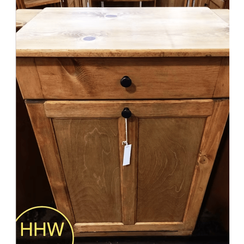 Pine trash cabinet/counter space