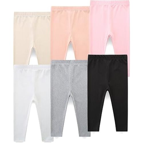 Baby Boy Girl Pants Solid Ribbed Unisex Toddler Soft Bottoms Leggings 9M~4Y